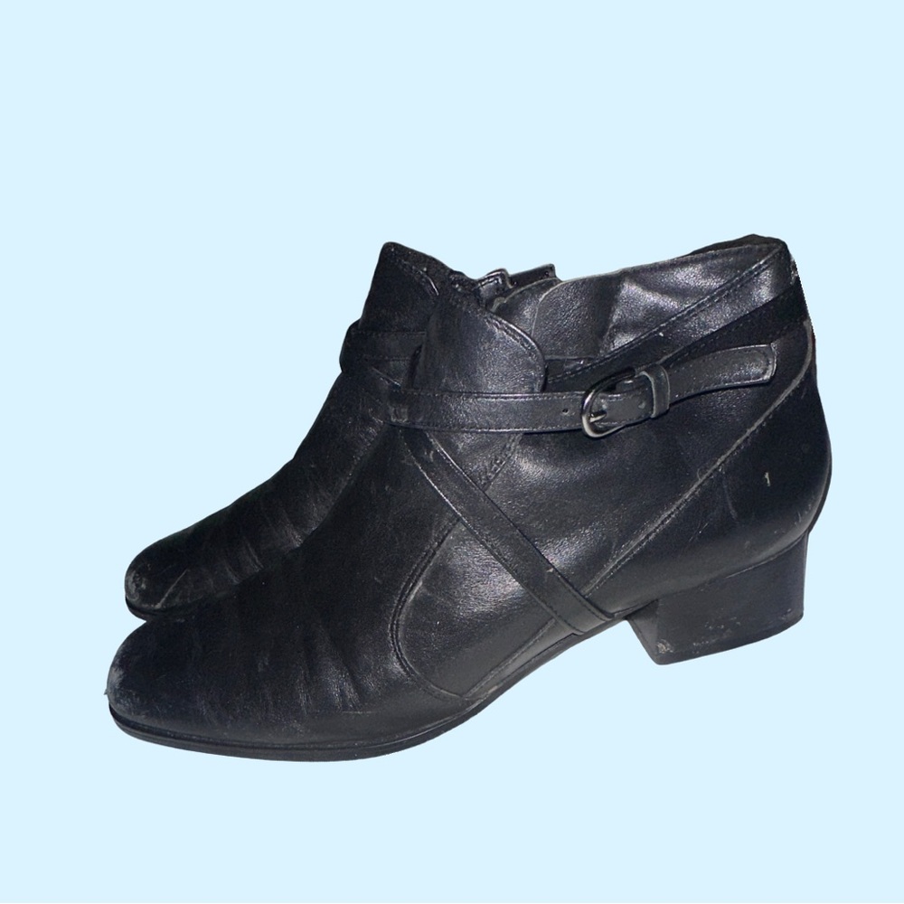 Women’s leather booties.
